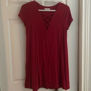 Danity Hooligan red mini dress or tunic size small.